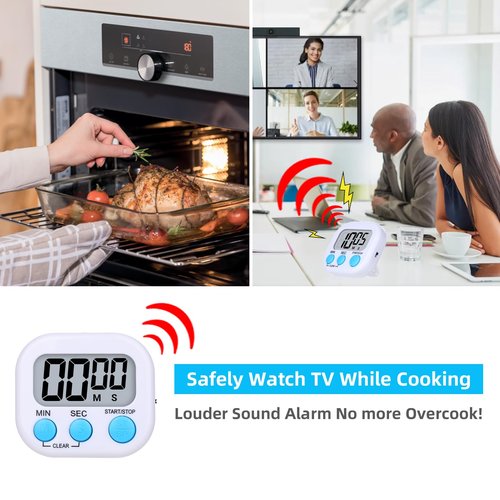 16 Packs Digital Timer Multi-Function Electronic Timers for Classroom Small Magnetic Countdown Stopwatch Mini Loud Alarm Stop Clock for Kitchen Cooking Games Meeting Study Work Baking Sports Office