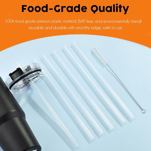 ALINK Clear Replacement Straws - Reusable 6 Pack for Stanley 20oz & 14oz Tumblers | Dishwasher Safe & BPA Free