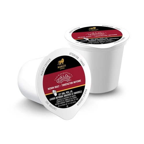 Marley Coffee One Love, 100% Ethiopian, Medium Roast Coffee, Keurig K-Cup Brewer Compatible Pods, 12 Count (Pack of 6)