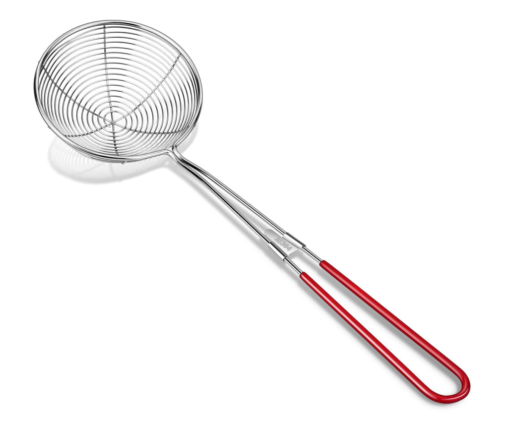 SUNWUKIN 304 Stainless Steel Spider Strainer Skimmer Ladle for Cooking and Frying, Kitchen Gadgets Utensils Wire Pasta Spoon