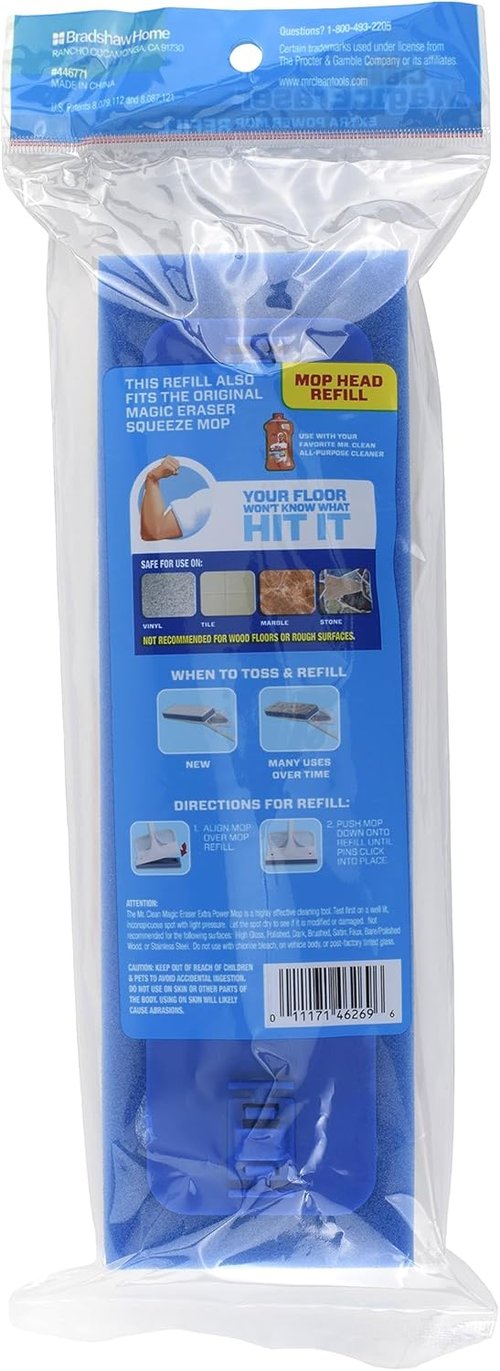 Mr. Clean Magic Eraser Extra Power Mop Refill Head - White/Blue Cleaning Solution