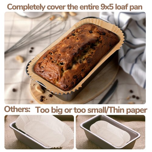 Loaf Pan Liners,2lb Loaf Pan Liners for Baking Bread 9x5, Loaf Pans Parchment Liners,150pcs Non-Stick Parchment Paper for Loaf Pans,Loaf Liners for Baking,Inner Dimensions are 7.5 x 3.5 inches