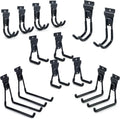 Slatwall Hooks by [Brand Name] - Versatile Wall Mount Tool Holders for Garage & Garden (14 Pack, Black)