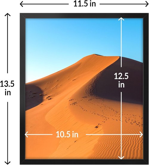 LaVie Home 11x13 Black Picture Frame - HD Plexiglass for Vertical/Horizontal Display | Classic Collection