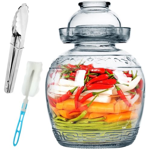 Anjetan 1.5L/2.5L/4.5L Glass Fermenting Jar, Large Capacity Sealed Pickle Jar, (C 4.5L/158oz)