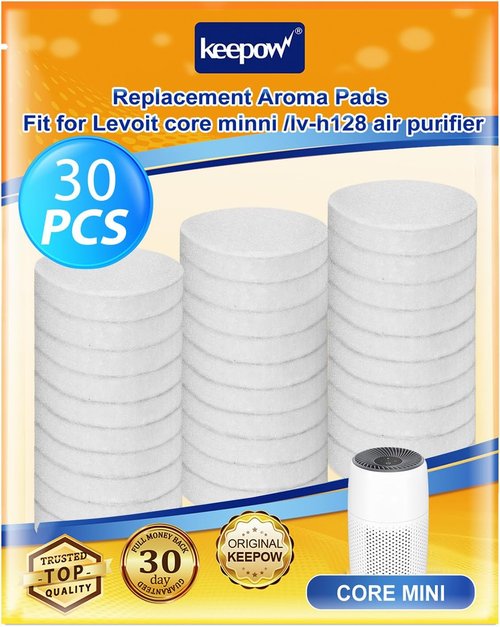 KEEPOW Aroma Pads Refills - 30 Pack Compatible with LEVOIT Core Mini Air Purifier | Essential Oil Replacement Pads