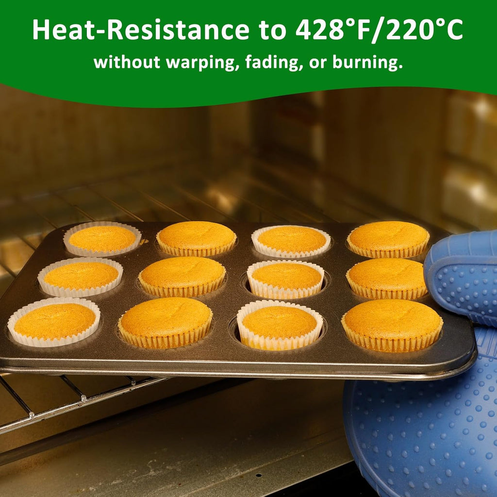 Caperci Mini Cupcake Liners - 400pcs Natural Paper Muffin Liners, Non-Stick & Grease-Proof
