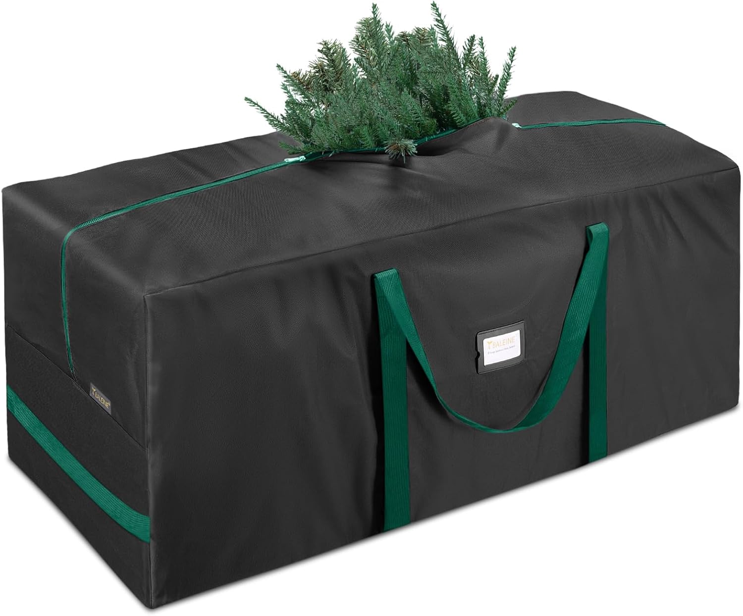 BALEINE Christmas Tree Storage Bag - Heavy Duty 900D Oxford Fabric, Extra Large with Dual Zippers (Black)