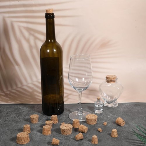 30Pcs Cork Stoppers, Mini Tapered Cork Plugs Wine Bottle Corks Plugs Replacement Corks for Glass Bottles,Crafts & Home Decor, Wine Bottles, Salt and Pepper Shakers, 6 Sizes