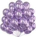 PartyWoo Metallic Purple Balloons - 50pcs 12 Inch Chrome Balloons for Graduation & Bridal Showers