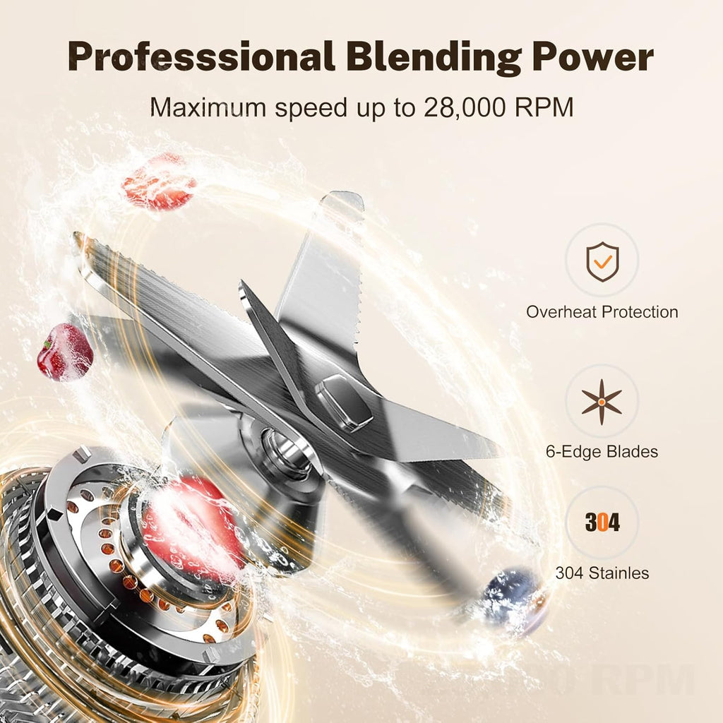 Powerful 1800W Blender by [Brand Name] - 70oz Pitcher & 20oz Travel Cup | High-Speed 28000 RPM for Smoothies & Ice Crushing