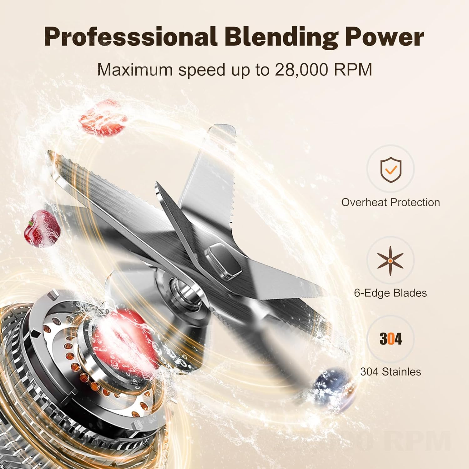Powerful 1800W Blender by [Brand Name] - 70oz Pitcher & 20oz Travel Cup | High-Speed 28000 RPM for Smoothies & Ice Crushing