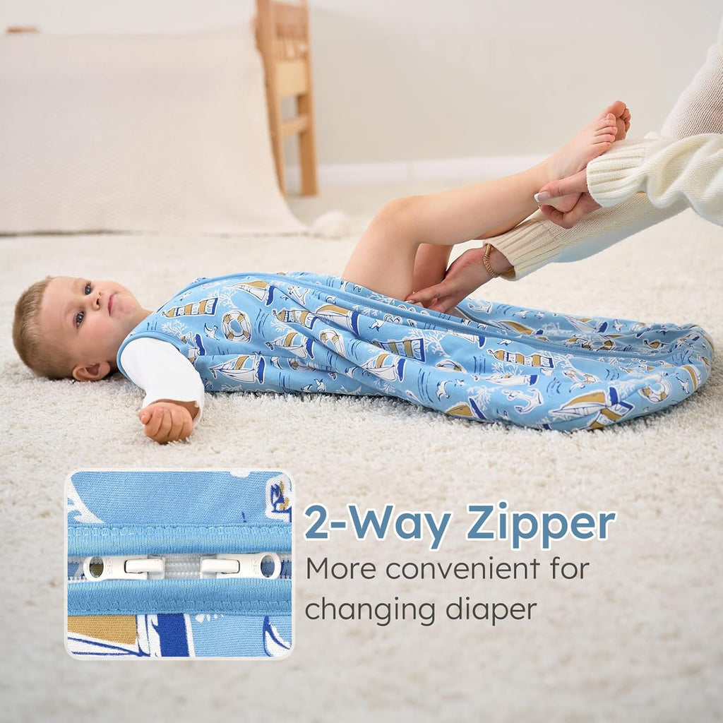 Yoofoss Baby Sleep Sack | 1.5 Tog Wearable Blanket for Infants 0-6 Months | 100% Organic Cotton, Warm & Comfy