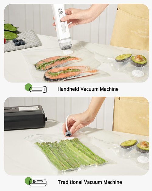 [2026 Upgraded] Syntus 40 Pcs Vacuum Sealer Bags for Food, Reusable BPA-Free Food Storage Bags for Sous Vide Microwave Heating, Air Valve Zipper Bags (10 Small+10 Medium+10 Large+10 Extra Large)