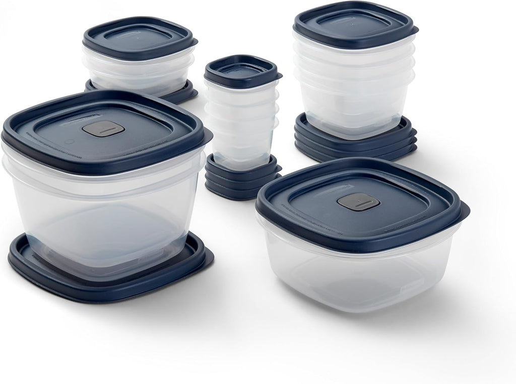 Rubbermaid Easy Find Lids® Food Storage Containers - 26-Piece Set with Vented Lids, Blue