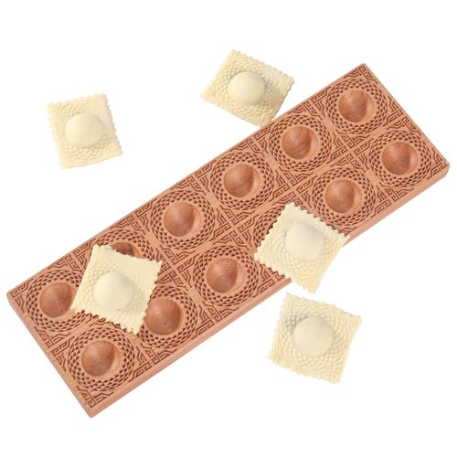 Hand-carved Ravioli Mold Wooden Ravioli Maker Mould Ravioli Tray Haoideo Handmade Wood Ravioli board Pasta Pierogi Press Tools Dumplings Mold Potsticker Meat Pie Pelmeni Maker