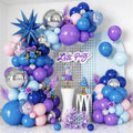 Blue Purple Silver Balloon Arch Garland Kit - Star Foil & 4D Round Balloons for Baby Shower & Birthday Party