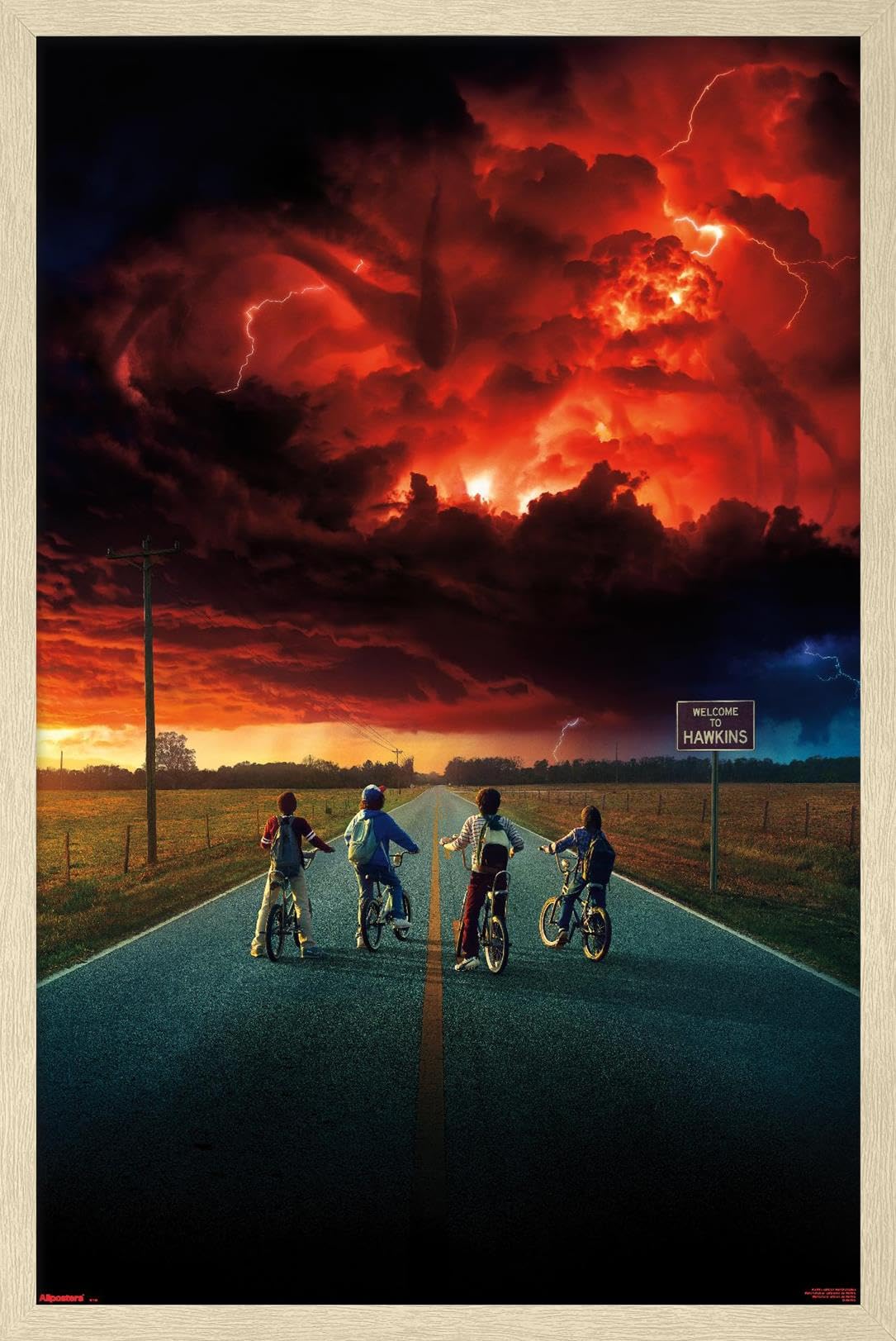 Netflix Stranger Things: Season 2 - Key Art Wall Poster, 22.4L" x 14.7W", Blonde Framed Version