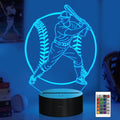 Attviolife Baseball Night Light, Baseball Gifts for Kids, 3D Optical Illusion Bedside LED Lamp with Remote Control & 16 Colors Changing & Timer, Teens Boys Men Sport Fan Christmas Birthday Presents