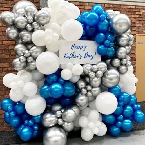 Awenztech Metallic Blue Balloons - 12 Inch Chrome Latex Balloons | 50pcs for Parties & Celebrations