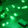 Ariceleo Mini Fairy Lights - Battery Operated Copper Wire String Lights | 5m/16ft Green for St. Patrick's Day & Decor