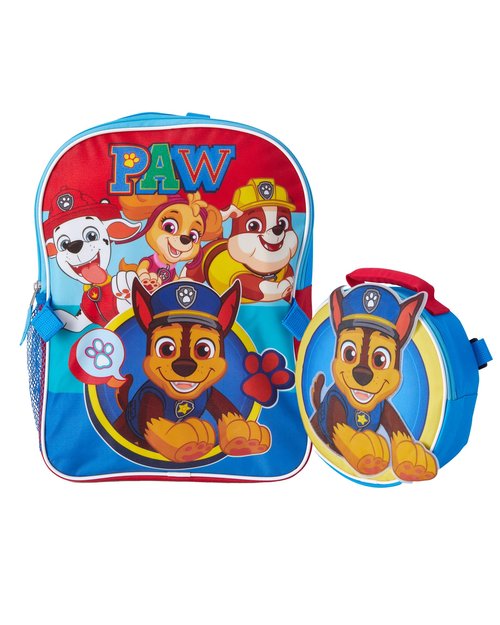 Fast Forward Paw Patrol Kids Backpack and Lunch Box Set - 14" Boys & Girls Backpack with Lunch Box for Preschool Kindergarten, Paw Red/Yellow
