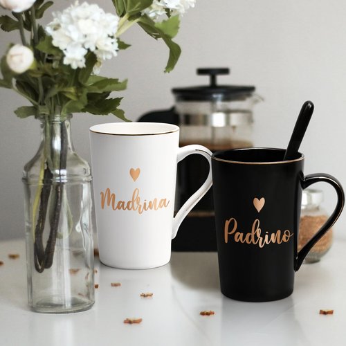 Cabtnca Godparents Proposal Gift, Madrina Padrino Padrinos Proposal Gift, Tazas Regalos Para Padrino Madrina Mug, Christmas Gifts for Godmother Godfather, 14Oz Set of 2