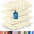 Utopia Bedding Standard Pillow Cases - Soft Brushed Microfiber - 4 Pack, Ivory - 20 x 26 Inches