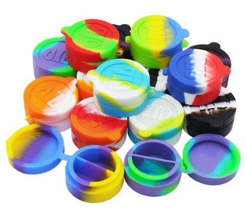 KUVIS 10ml Silicone Wax Containers Non-stick Concentrate Jars Multi Use (100)