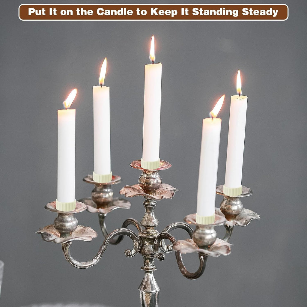 Skiennix 12Pcs Silicone Candle Grippers - Upright Holders for Weddings & Festivals, Elastic Fitters
