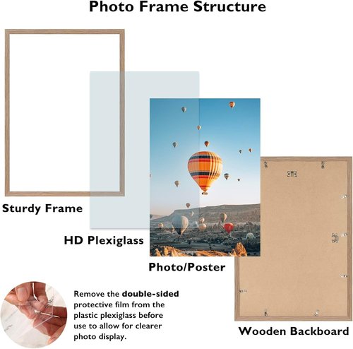 JCJMY 15x22 Rustic Brown Picture Frame - Versatile Wall Hanging for Horizontal & Vertical Photos
