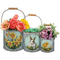Primitives by Kathy Decorative Bucket Set, Multicolor 7.25" x 7.25", 6" x 6.25", 5" x 4.75"
