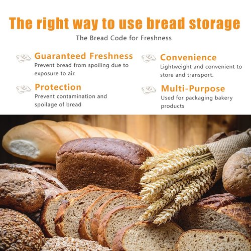Homrelaxy 120Pcs Plastic Bread Bags for Homemade Bread and 120 Ties, 18 x 8 x 4 Inch Reusable Clear Loaf Bags, Adjustable, Perfect for Home Bakers and Bakeries (120Pcs)