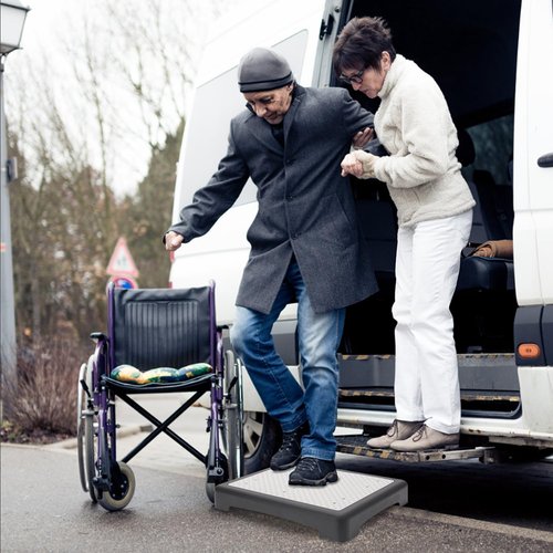 JforSJizT 3.7 in Height One Step Stool for Adults Elderly Seniors, Non-Slip Portable Mobility Platform Step Riser for High Beds,Bathroom,Bedroom,Kitchen,Bedside,Kids Support
