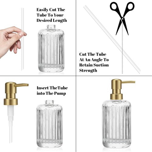 Soap Dispenser Pump Replacement for Standard 28/400 Thread Size Kitchen Soap Dispenser Pump Head for Regular Mouth Bottle Bathroom Countertops,2 Pack(Gold)