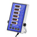 YOOYIST Precision Kitchen Timers for Cooking – 6 Channel Commercial Kitchen Timer Restaurant Kitchen Supplies – Stainless Steel Digital LED Chef Cooking Timer – Reminder Function, Loud Alarm, Blue