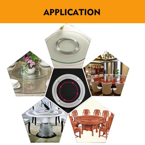 Aluminium Alloy Turntable Bearing, Heavy Duty Swivel Turntable Lazy Susan Rotating Bearing Turntable Round Dining Table Smooth Swivel Plate Hardware (450mm - 18inch)