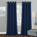 MYSKY HOME Navy Blue Blackout Curtains - 84 Inches Long Grommet Drapes for Living Room & Bedroom | 52 x 84 Inch