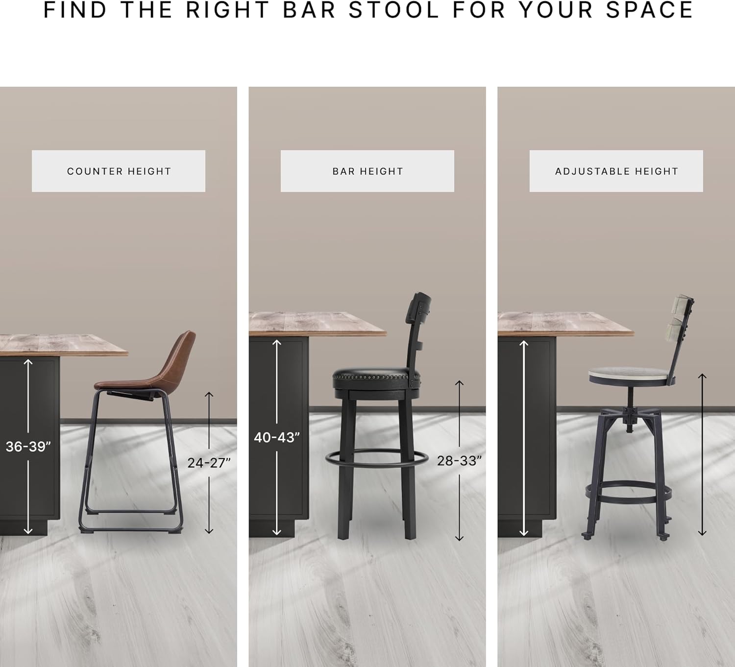 Signature Design by Ashley Caitbrook Casual Counter Height Dining Table & Upholstered Bar Stools Set of 7 - Gray