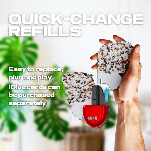 Flying Insect Trap - Indoor Light Fly Trap for Flies, Fruit Flies & Mosquitoes | 1 Device + 3 Refills