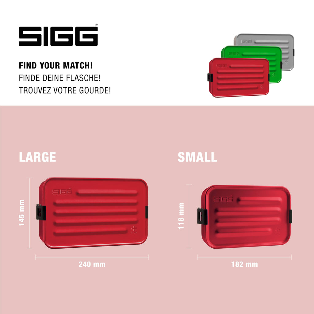 SIGG - Metal Lunch Box Plus - Food Container with Compartments - Swiss Design - Dishwasher Safe - Ultra Light - S/L