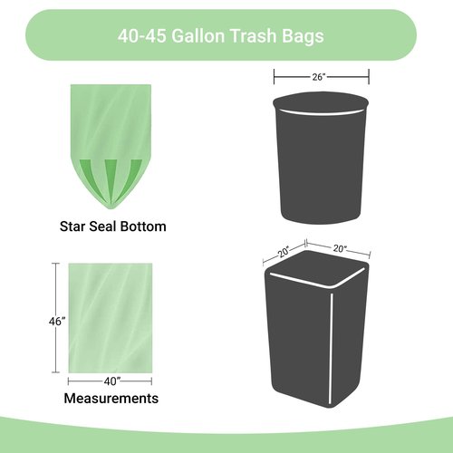 Reli. Biodegradable 40-45 Gallon Trash Bags | 100 Count | ASTM D6954 | Green | Eco-Friendly | Oxobiodegradable Under Certain Conditions (See Product Description)