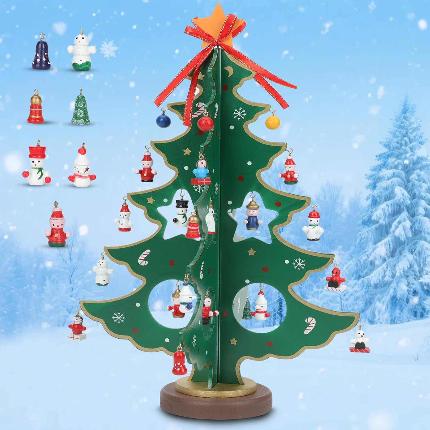 ZEEYUAN Christmas Advent Calendar - 24-Day Countdown Tree Decoration for Kids & Home Decor