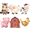 Large Farm Animal Cutouts with Stand, 12inch Farm Themed Party Decorations, Barnyard Birthday Baby Shower Supplies, Party Decorations Prop | 6PCS Stand Up Prop