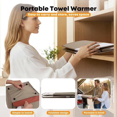 UKMOT Towel Warmer, 40L Large Towel Warmer for Bathroom, Portable Towel Heater Bucket with Auto Shut Off, Electric Hot Towel for Spa,Blanket,Baby,Bathrobe,Oversized Towels
