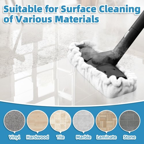 LOVECO 6 Pack Large Bonnets (Rectangle) Steam Mop Pads Compatible with Dupray Steam Cleaner & awasky Steam Cleaner, etc, Reusable Washable Steam Cleaner Accessories for Multi-Surface