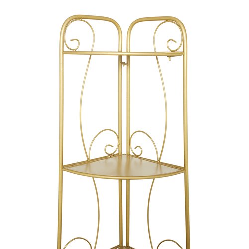 Deco 79 Bakers Rack, 17" L x 11" W x 65" H, Gold