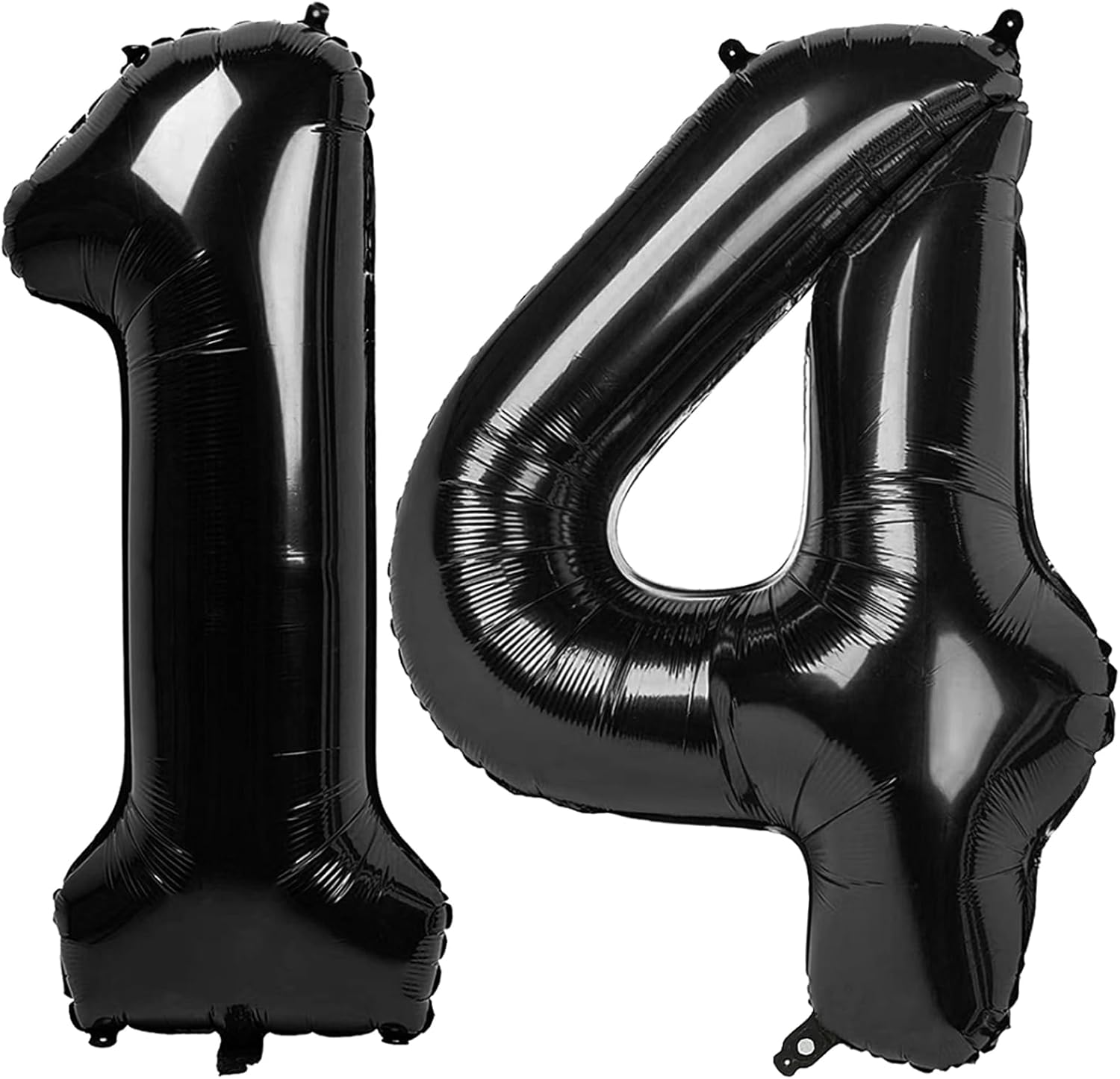 Skiennix 40-Inch Black Number 14 Balloon - Large Foil Birthday Decoration for Weddings & Engagements