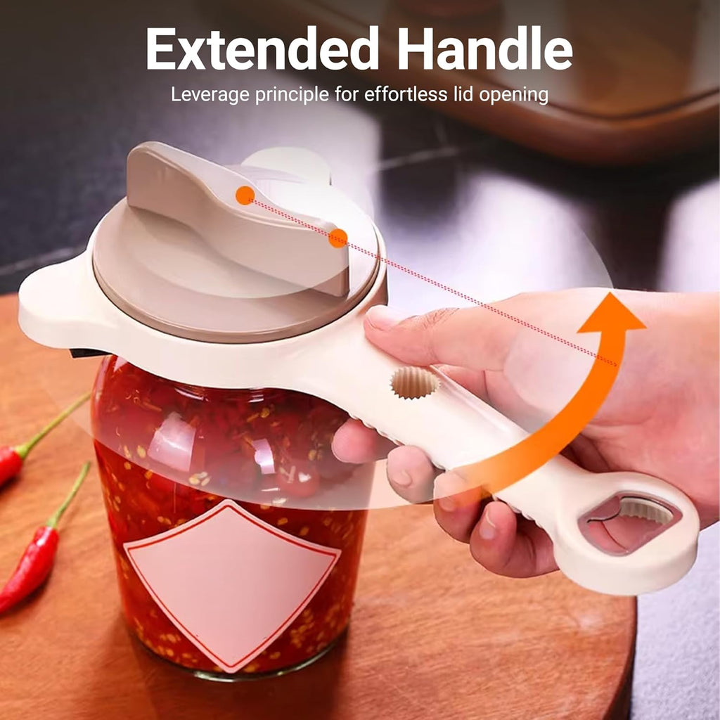 Skiennix Jar Opener - 4-in-1 Multi-Function Adjustable Tool for Seniors with Arthritis | Easy Grip Design