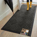 GORILLA GRIP Waterproof All-Season WeatherMAX Doormat - 72x24 Natural Rubber, Stain & Fade Resistant, Easy Clean, Gray Diamond